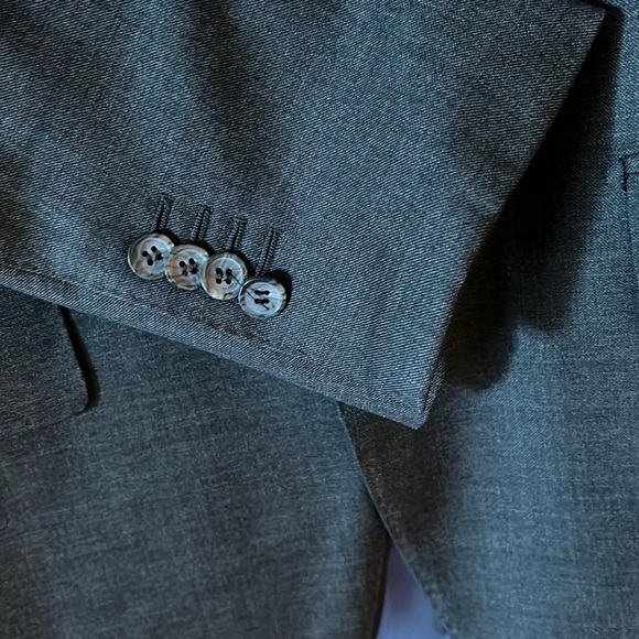 $499 SuitSupply Lazio slim fit charcoal gray Suit jacket VBC fabric 100% wool - Picture 10 of 11